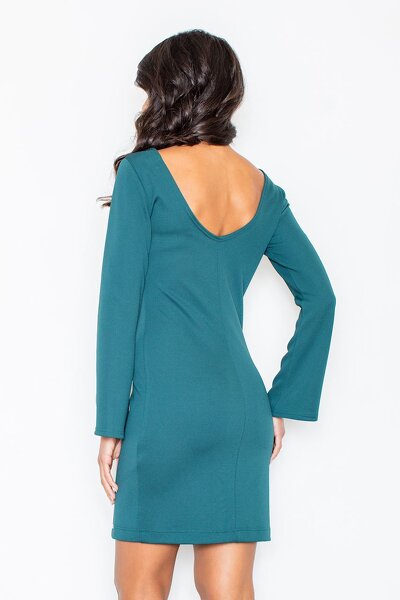 Sukienka z odkrytymi plecami  w zielonym kolorze