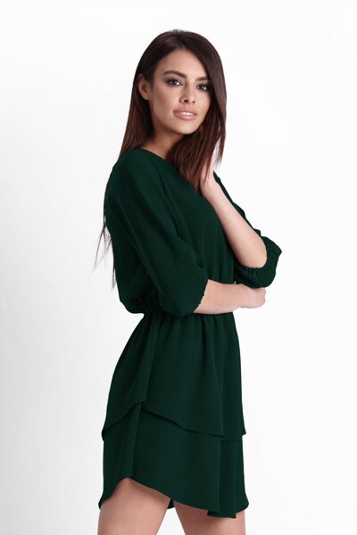 Zielona sukienka z dekoltem w kształcie litery V