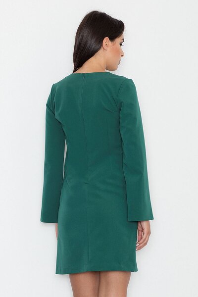 Sukienka z dekoltem w serek w zielonym kolorze