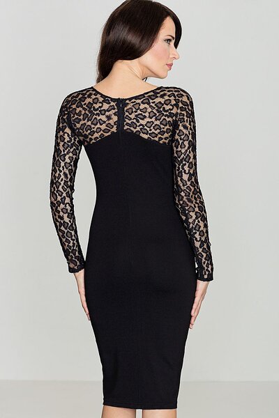 Czarna koronkowa sukienka midi